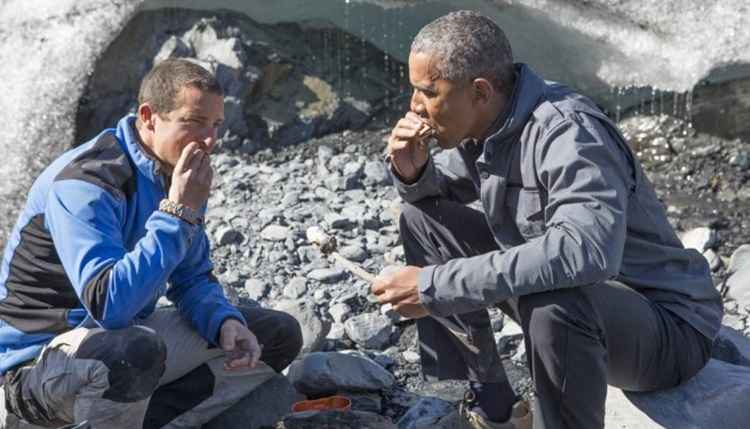 Bear Grylls e Barack Obama em 'Celebridades à prova de tudo'