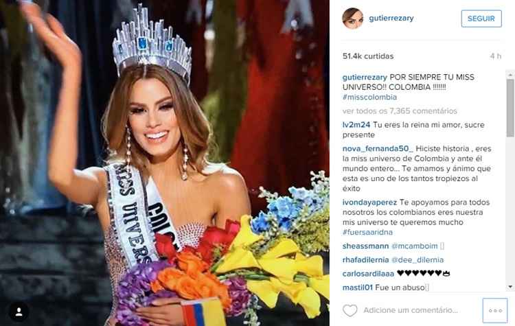 Ariadna Gutierrez se pronunciou pelas redes sociais após o fato