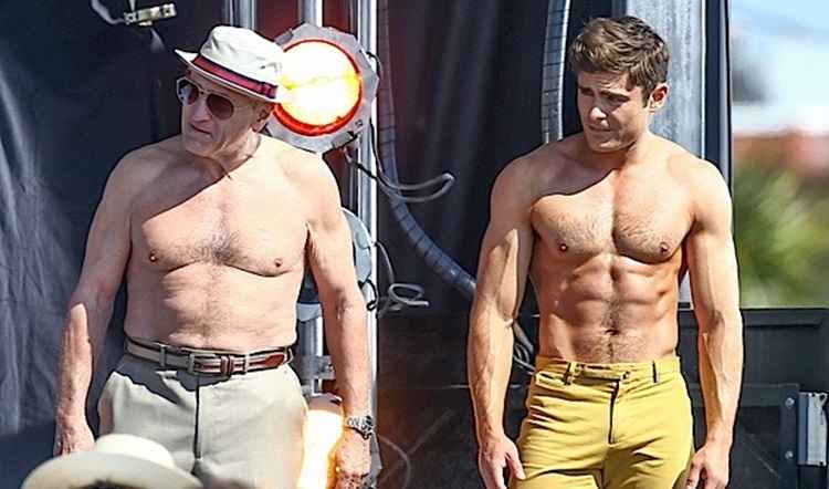 Zac Efron e Robert De Niro em gravação