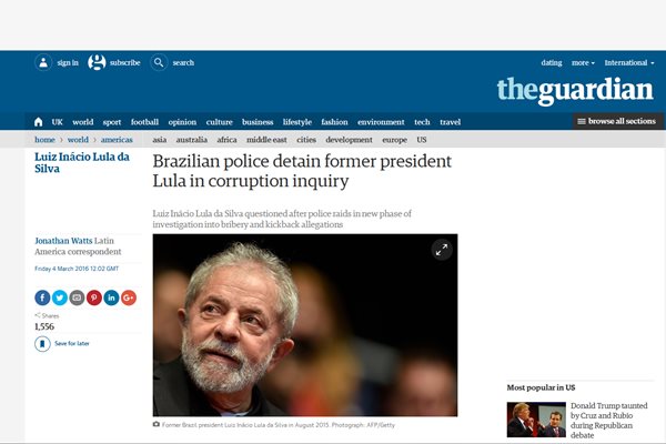 Clarín, The New York Times e outros noticiam que o escândalo da Petrobras chegou no ex-presidente do Brasil