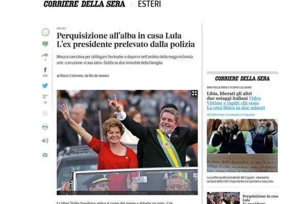 Clarín, The New York Times e outros noticiam que o escândalo da Petrobras chegou no ex-presidente do Brasil