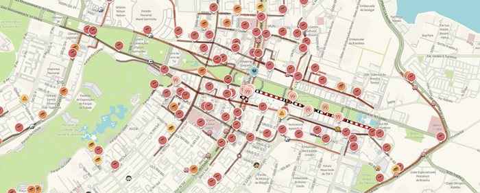 Há pontos no Eixo Monumental onde a velocidade média não passa de 5km/h