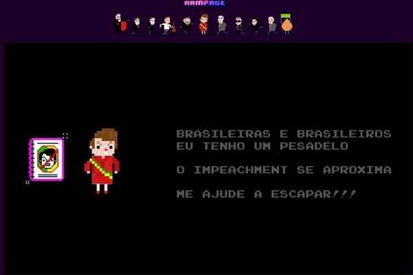 No game, a presidente Dilma precisa se desviar de obstáculos como Michel Temer e o juiz Sérgio Moro, além de manifestantes no cenário de Brasília para conseguir o termo de posse