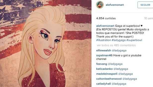 Lady Gaga também foi homenageada pelo ilustrador