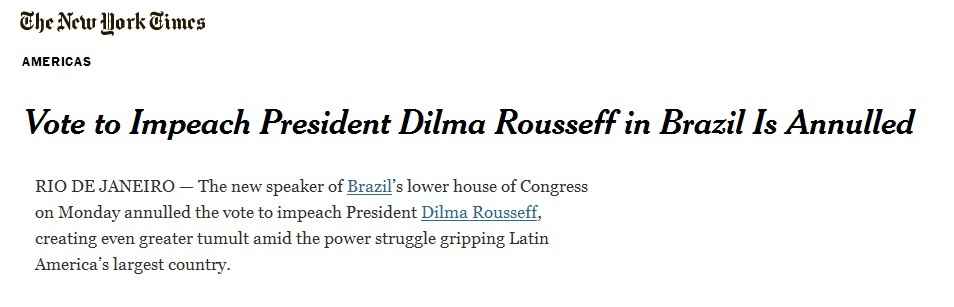 O portal inglês The Guardian apontou que a decisão de Maranhão mostrou a determinação de Dilma em lutar