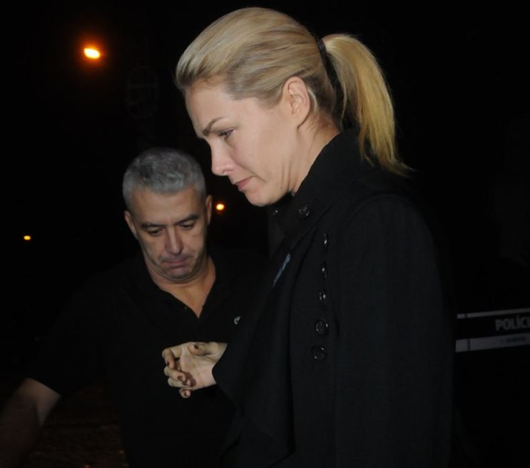 Alexandre Correa e Ana Hickmann, depõe na delegacia do bairro Bonfim.