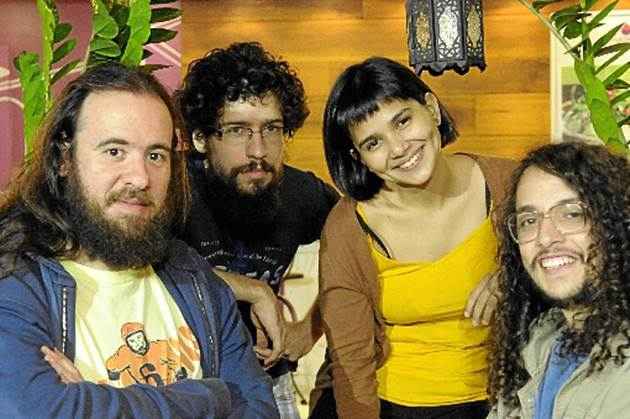 Taís Koshino, Lucas Genre, Daniel Lopes e Augusto Botelho: organizadores da feira