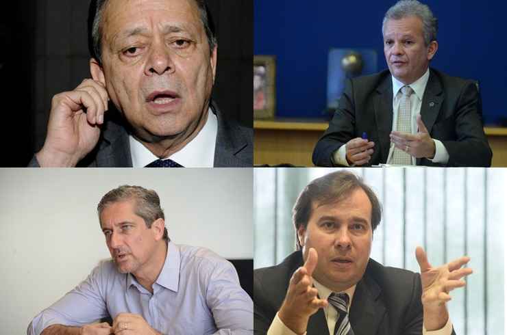 Os pré-candidatos: Jovair Arantes (PTB-GO), André Figueiredo (PDT-CE), Rogério Rosso (PSD-DF) e Rodrigo Maia (DEM-RJ)