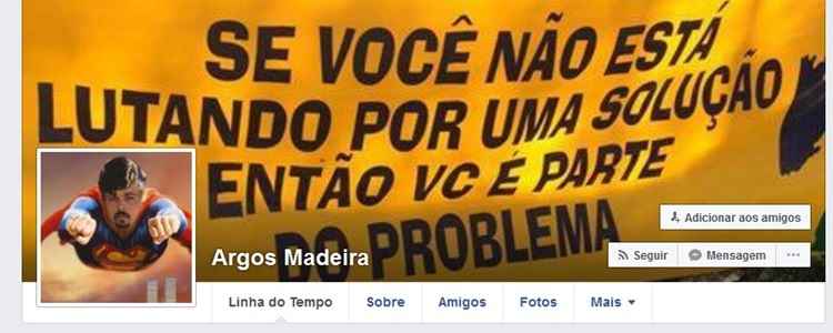 Argo usava a conta no Facebook para manifestar opiniões e posições políticas