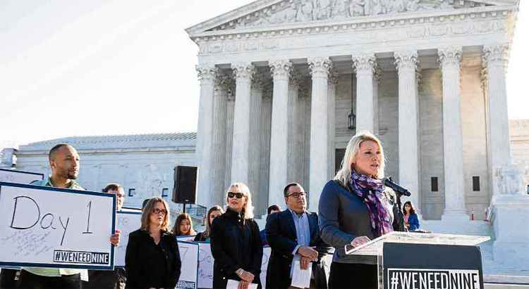 Ato a favor de Merrick Garland, o liberal moderado indicado, em março, por Barack Obama, cujo nome sequer foi apreciado pelos parlamentares