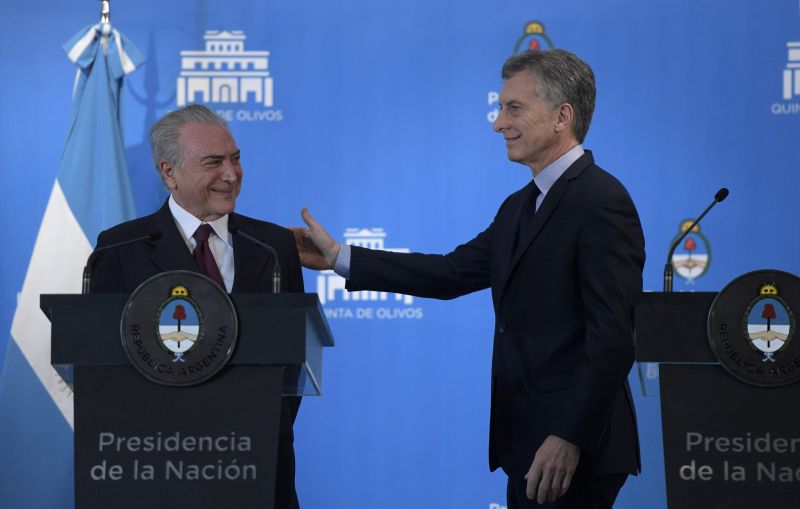 Temer e Maurício Macri: apesar das afinidades ideológicas, líderes não devem anunciar grandes acordos