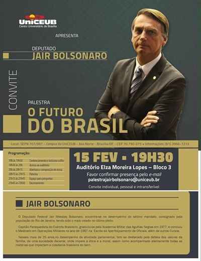 Um convite viralizou nas redes sociais ao informar um encontro na universidade, na próxima quinta-feira (15/2), com o tema 'O futuro do Brasil'