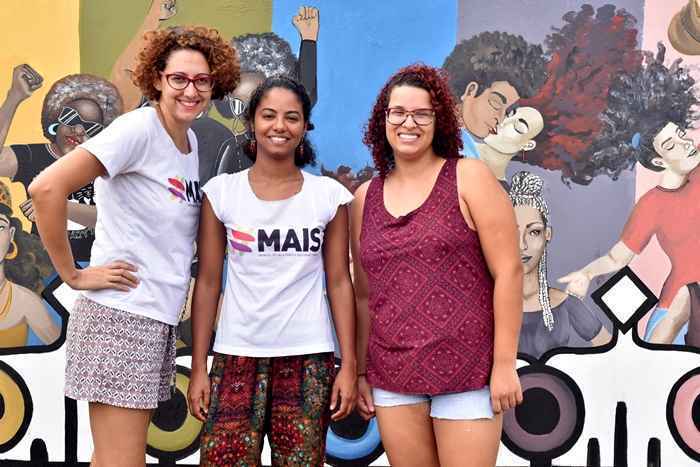 Cristiane Netto, Mayara Castro e Clarissa Araujo, algumas das responsáveis pelo espaço