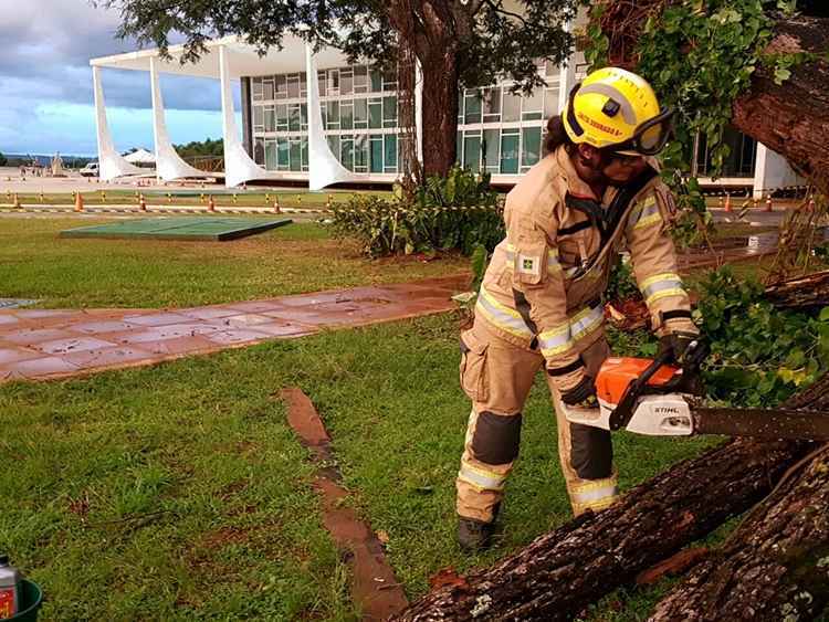 O Corpo de Bombeiros informou que a queda não deixou vítimas