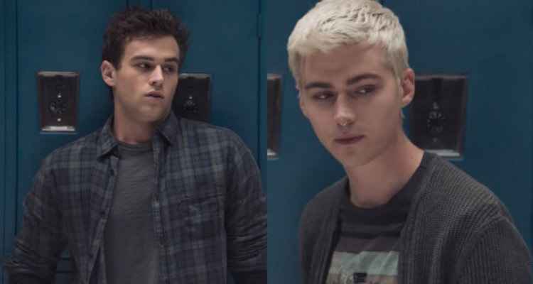 Brandon Flynn e Miles Heizer, que vivem Justin Foley e Alex Standall na série