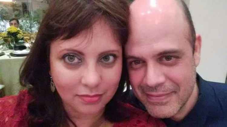 Fabrícia e o marido, Ricardo, morto em desastre de trânsito na segunda-feira