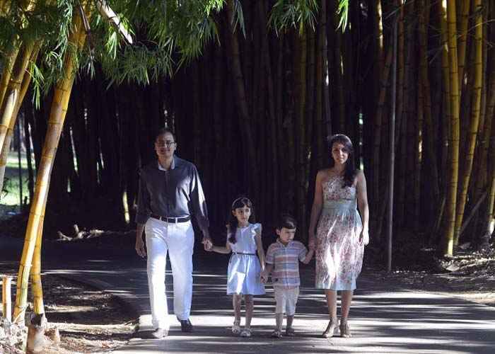 Leandro Faria e Juliana Legentil aproveitam a tranquilidade do local