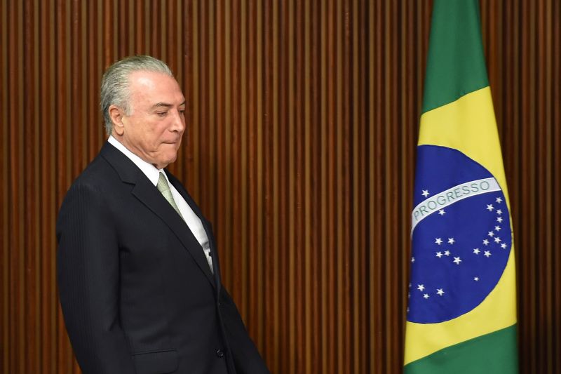 Sobre a possibilidade de cassação de sua chapa com a ex-presidente Dilma Rousseff em 2014, Temer diz que espera que o processo seja julgado o quanto antes para não atrapalhar o bom andamento econômico do País