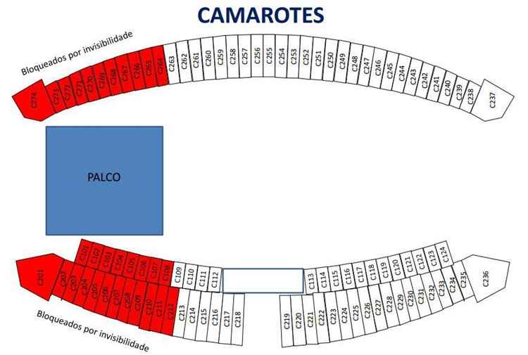 Espaço com buffet e vista privilegiada para a apresentação do dia 17 de outubro no Mineirão tem preço entre R$ 1.400,00 e R$ 1.440,00