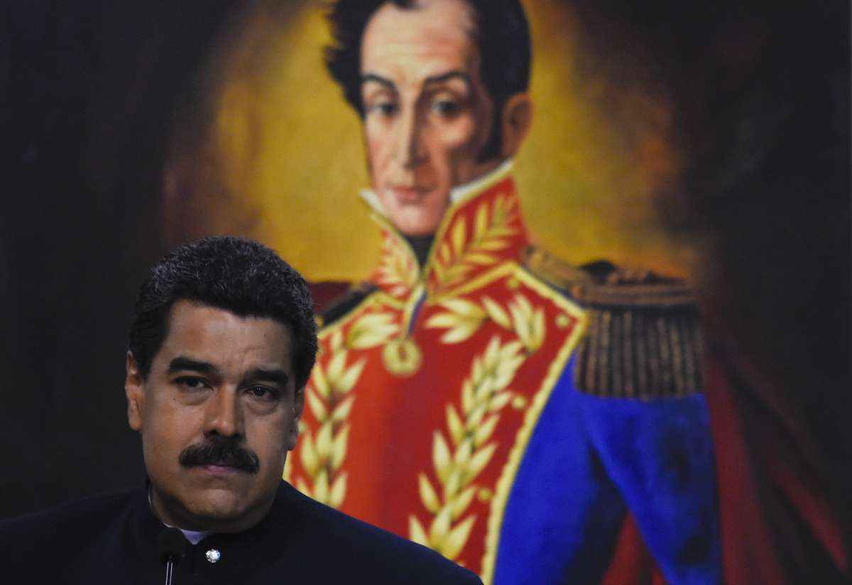 Maduro em coletiva de imprensa no Palácio de Miraflores