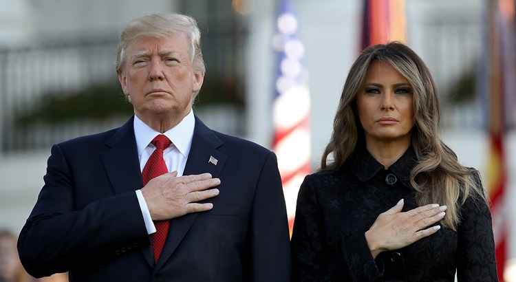 O presidente dos EUA, Donald Trump, e a primeira dama Melania Trump