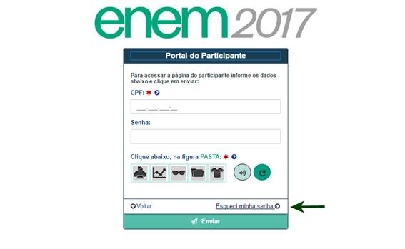 Em 20 de outubro, data a partir da qual os inscritos no Exame Nacional do Ensino Médio (Enem) poderão consultar o local de prova, será preciso número de CPF e senha para o acesso à Página do Participante.