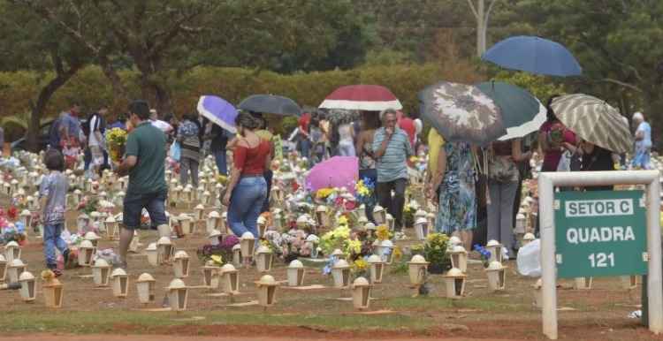 Movimentação de pessoas no Cemitério Campo da Esperança