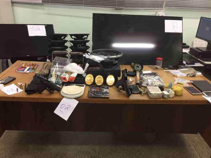 Produtos apreendidos durante a operação da Polícia Civil em Sobradinho