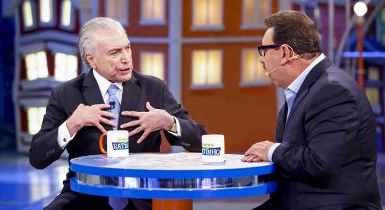 O presidente gravou sua participação no Programa do Ratinho no dia 18 de janeiro