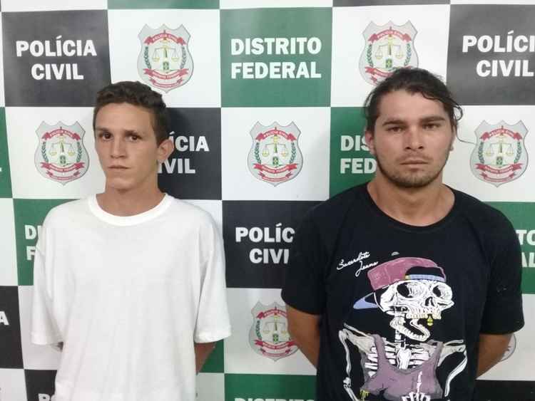 Ian Gustavo de Sousa Silva (E) e João Douglas Lopes de Souza (D), foram presos pela 24ª DP, no mesmo dia do crime