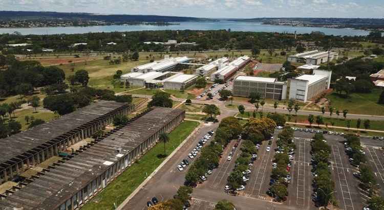 Imagem aérea feita de drone do campus da Universidade de Brasília - UnB