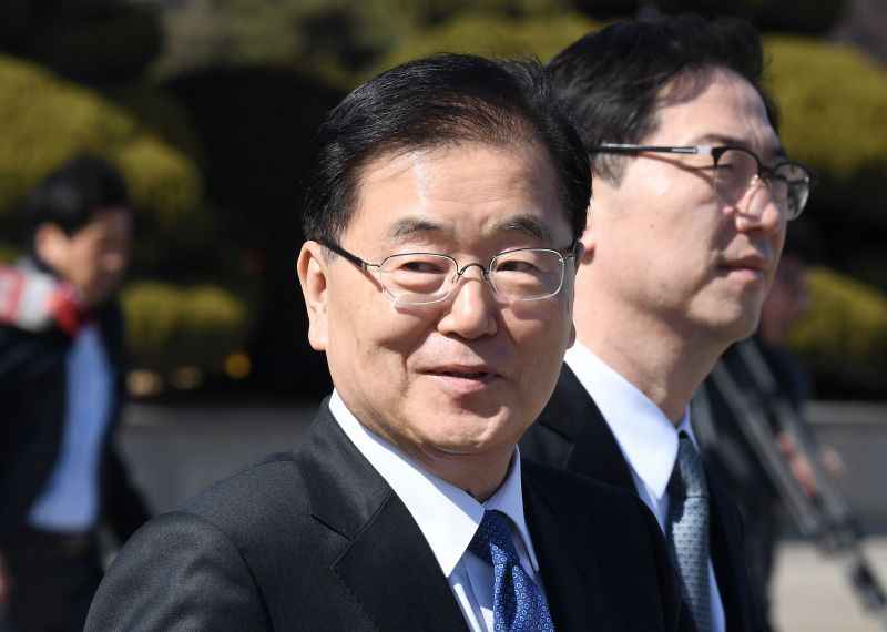 O chefe do Departamento de Segurança Nacional, Chung Eui-yong, liderou a operação do governo sul-coreano na Coreia do Norte