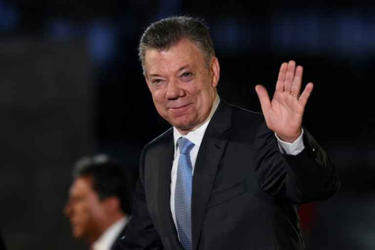 O presidente da Colômbia, Juan Manuel Santos, em Lima, em abril