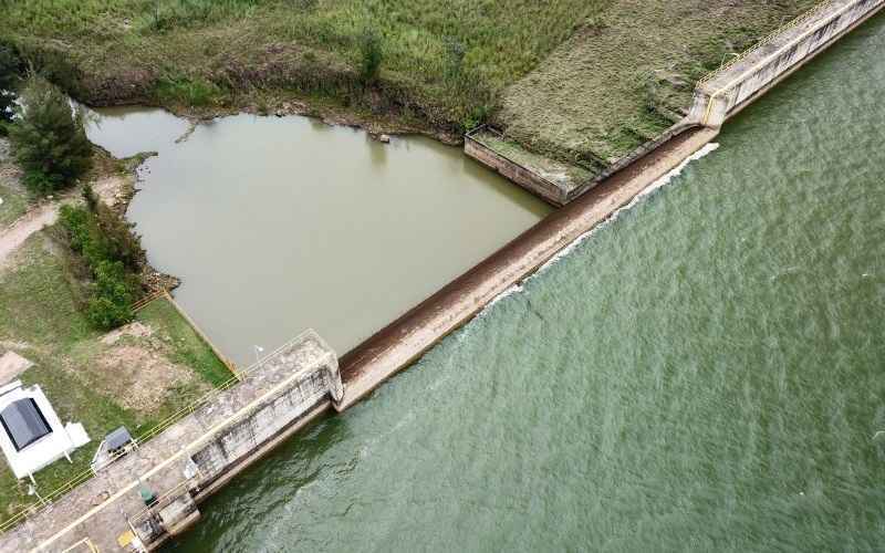 Foto aérea feita com drone da Barragem do Descoberto