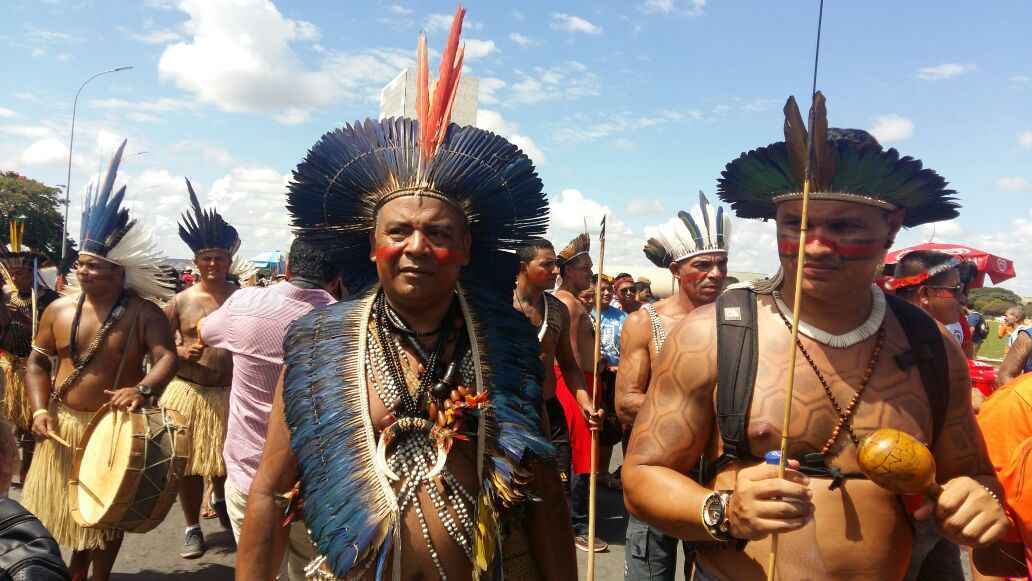 Os indígenas estão acampados em Brasília desde a segunda-feira