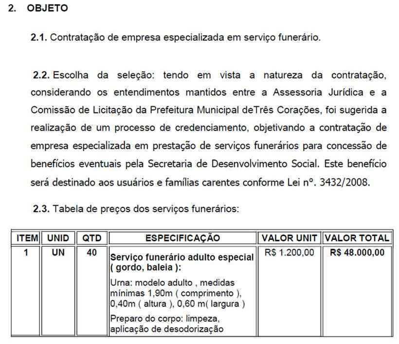 A prefeitura alegou ter usado termos técnicos quando se referiu ao tamanho, mas se desculpou depois porque seriam antigos