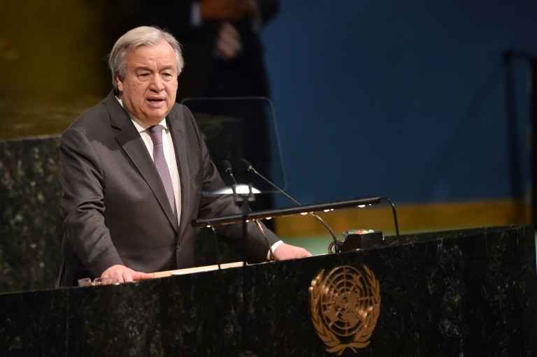 O secretário-geral das Nações Unidas, António Guterres, durante encontro na sede da ONU em Nova York