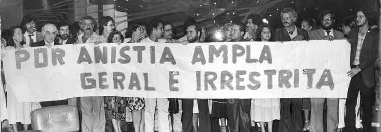 Protesto a favor da anistia, em 1979