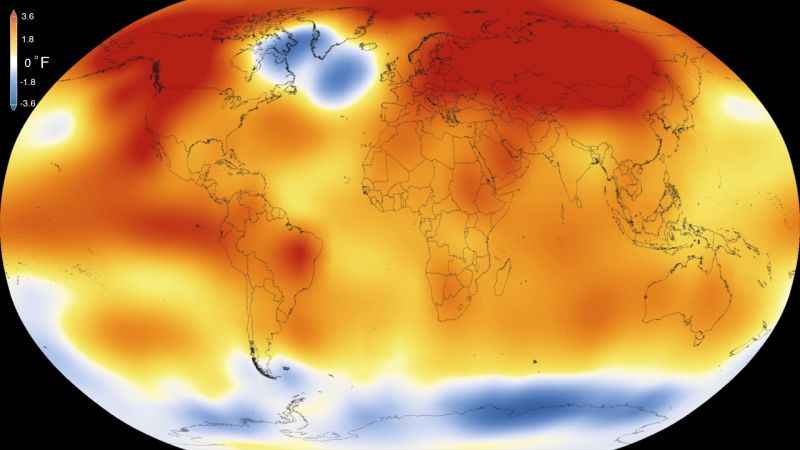 Mapa da Nasa mostra o cenário da temperatura global em 2015