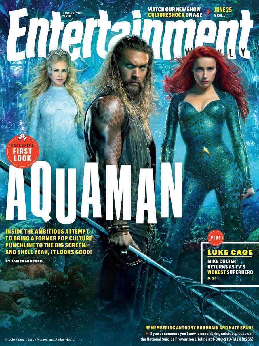 Capa da Entertainment Weekly traz Jason Momoa, Amber Heard e Nicole Kidman