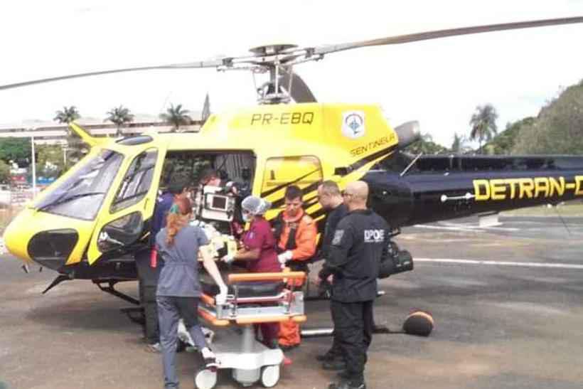 Um helicóptero do Detran socorreu Rafael ao Hospital de Base. após quatro dias internado, ele não resistiu