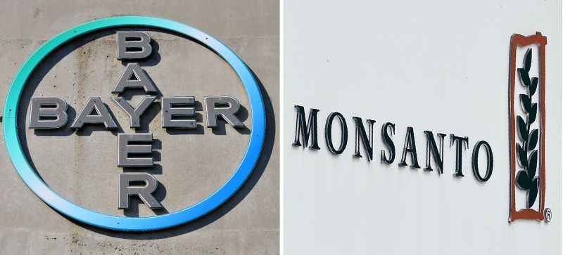 Logomarcas da Bayer e Monsanto