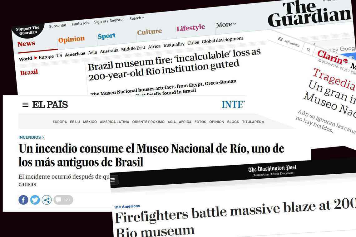 Imprensa internacional repercute incêndio no Museu Nacional no Rio