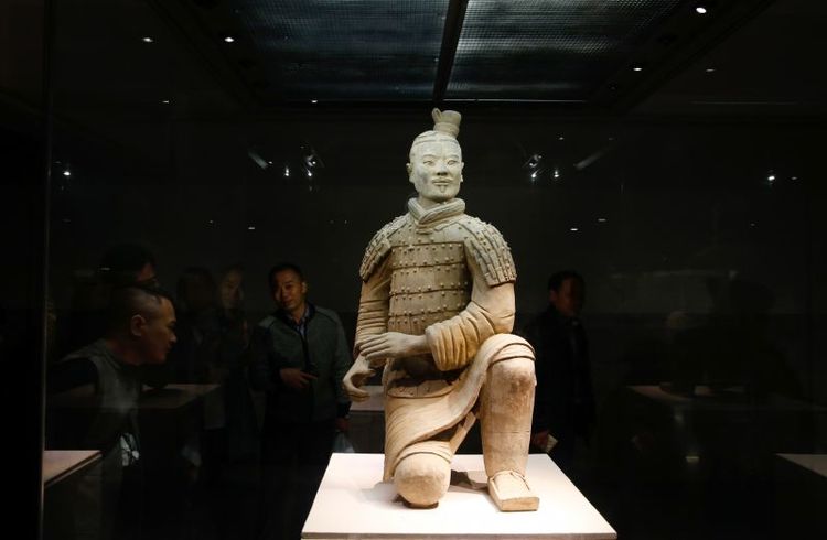 Guerreiros de Terracota Xiuan, na China, representados em argila