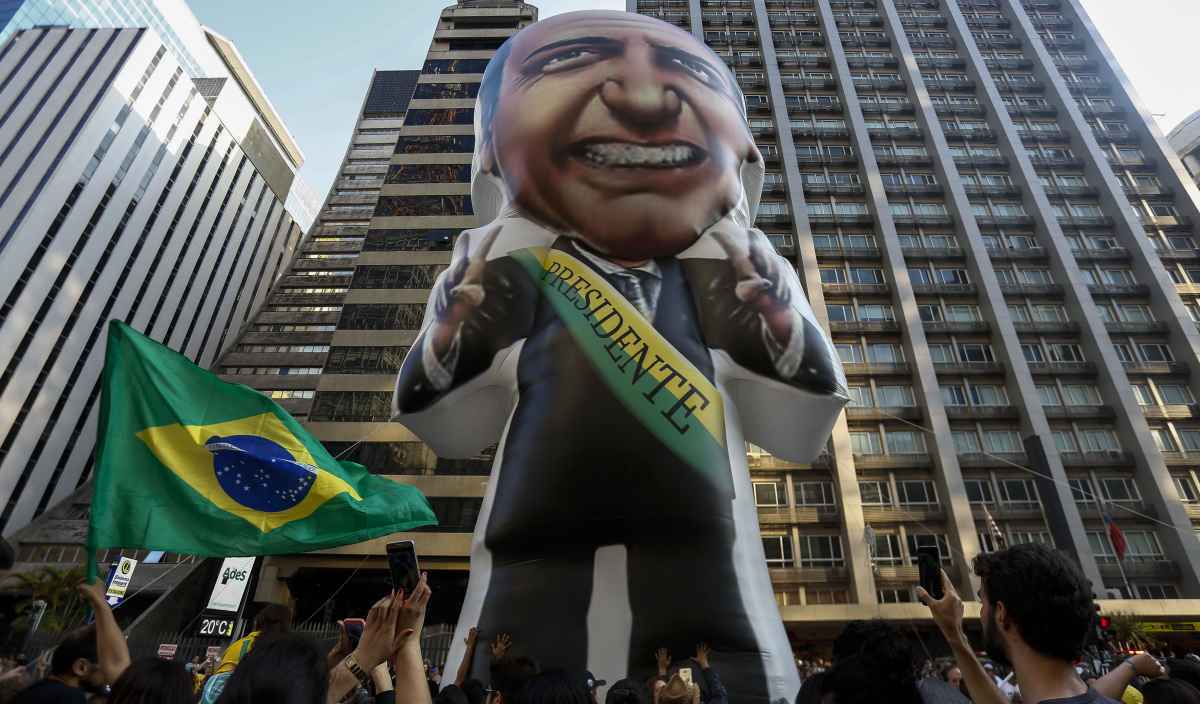 Boneco de Bolsonaro na Avenida Paulista, no último domingo