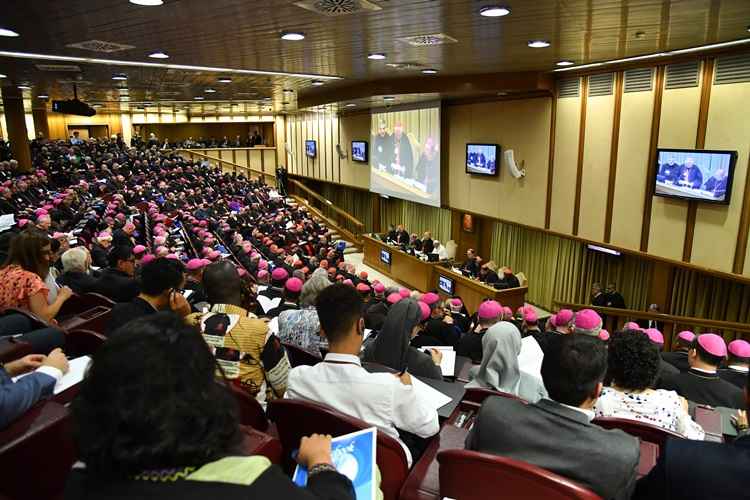 Sínodo dos Bispos, enfocando os Jovens, a Fé e o Discernimento Vocacional, em 4 de outubro de 2018, no Vaticano.
Andreas SOLARO / AFP