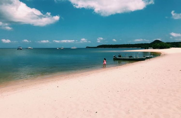 Em Alter do Chão, um passeio no Igarapé Caranazal. Na praia de água doce, a vista da Ilha do amor.