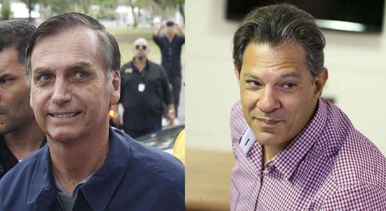 Os candidatos à Presidência da República Jair Bolsonaro (PSL) e Fernando Haddad (PT)