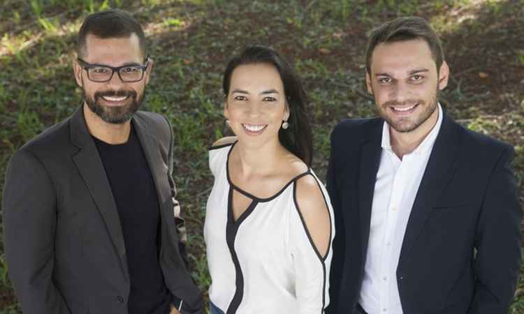 Rodrigo Rocha (esq), Kadydja Albuquerque e Bruno Aguiar, sócios do Coletivo Conversa.