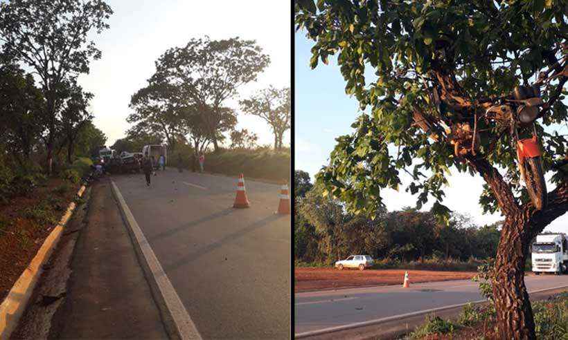 Local do acidente ocorrido na manhã desta quinta-feira, na MG-240